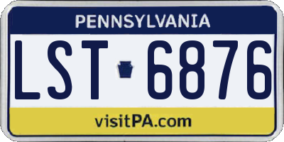 PA license plate LST6876