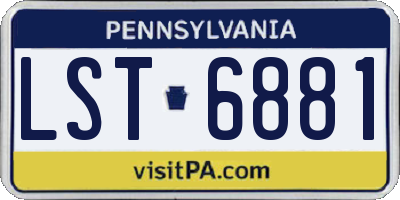 PA license plate LST6881
