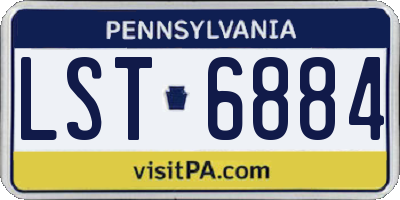 PA license plate LST6884