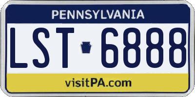 PA license plate LST6888