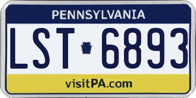 PA license plate LST6893