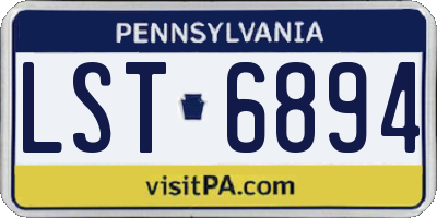 PA license plate LST6894
