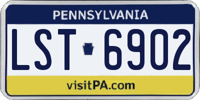 PA license plate LST6902
