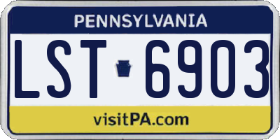 PA license plate LST6903