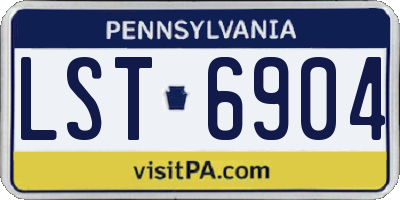 PA license plate LST6904