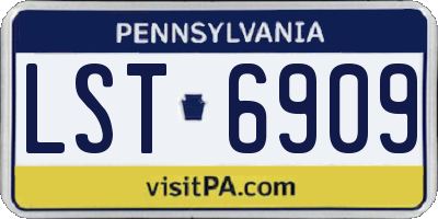 PA license plate LST6909