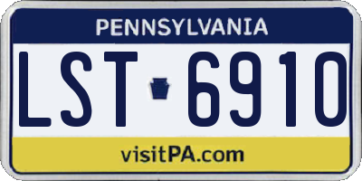 PA license plate LST6910