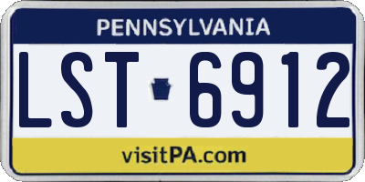 PA license plate LST6912