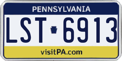 PA license plate LST6913