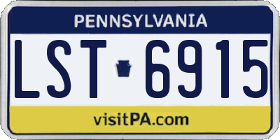 PA license plate LST6915