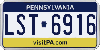 PA license plate LST6916