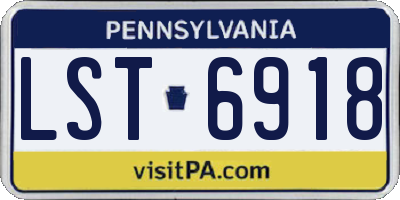 PA license plate LST6918