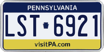 PA license plate LST6921