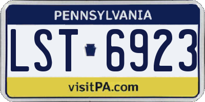 PA license plate LST6923