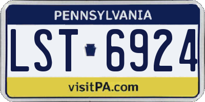 PA license plate LST6924