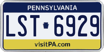 PA license plate LST6929