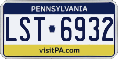 PA license plate LST6932