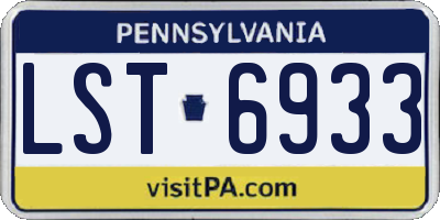 PA license plate LST6933