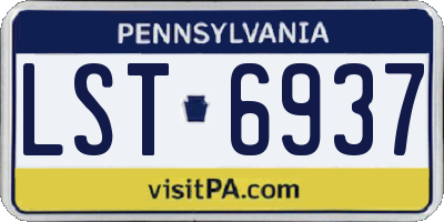 PA license plate LST6937