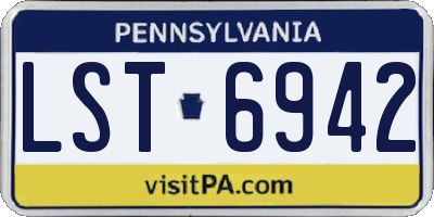 PA license plate LST6942