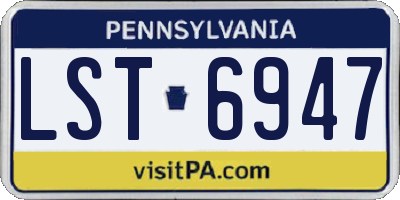 PA license plate LST6947