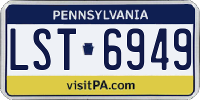PA license plate LST6949