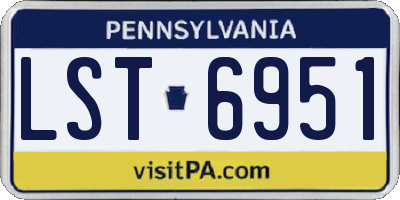 PA license plate LST6951