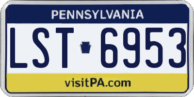PA license plate LST6953