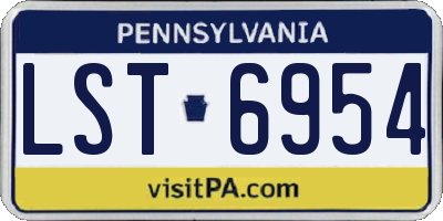 PA license plate LST6954