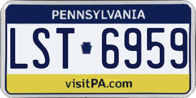 PA license plate LST6959