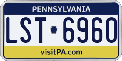 PA license plate LST6960