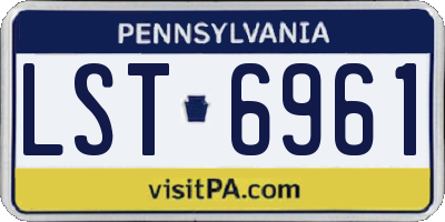PA license plate LST6961