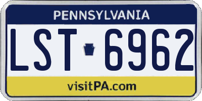 PA license plate LST6962