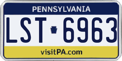PA license plate LST6963