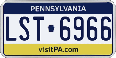 PA license plate LST6966