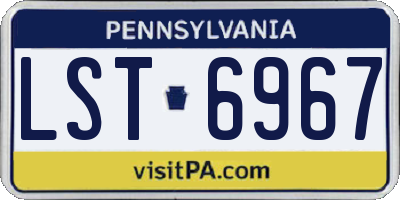PA license plate LST6967