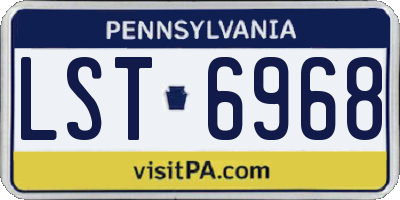 PA license plate LST6968