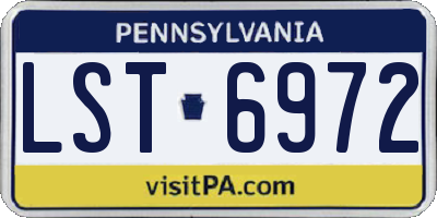 PA license plate LST6972