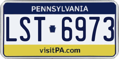 PA license plate LST6973