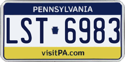 PA license plate LST6983