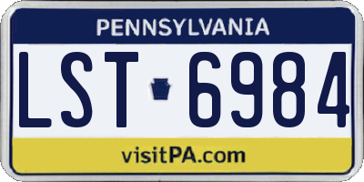 PA license plate LST6984