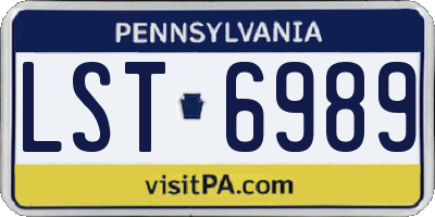 PA license plate LST6989
