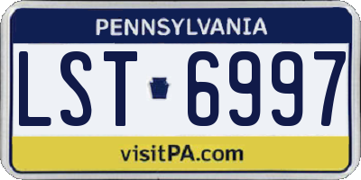 PA license plate LST6997