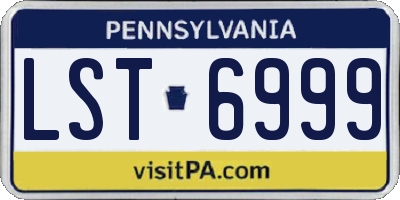 PA license plate LST6999