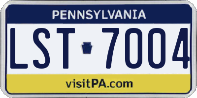 PA license plate LST7004