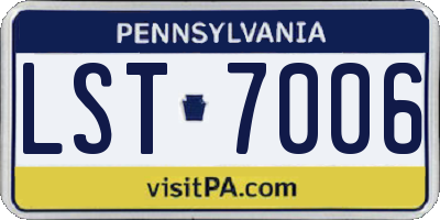 PA license plate LST7006