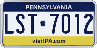 PA license plate LST7012
