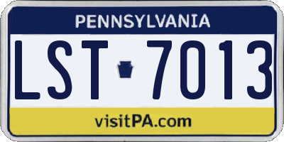 PA license plate LST7013