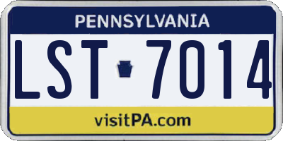 PA license plate LST7014