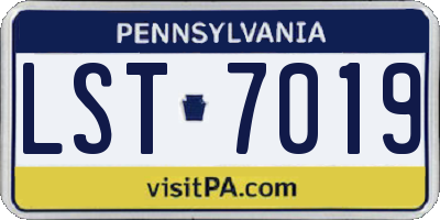 PA license plate LST7019